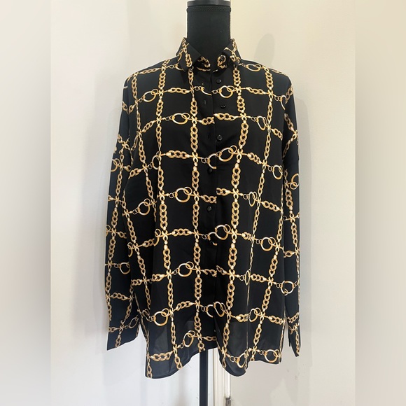 NWOT Chain Print Oversized Blouse - Picture 1 of 4
